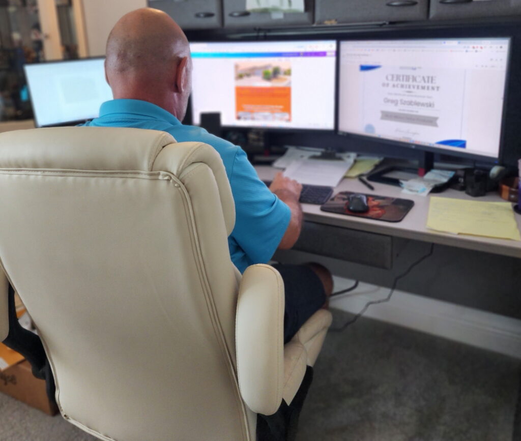 Greg Szablewski at the Computer