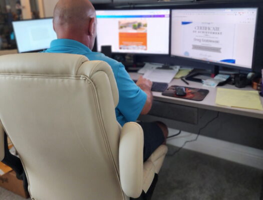 Greg Szablewski at the Computer